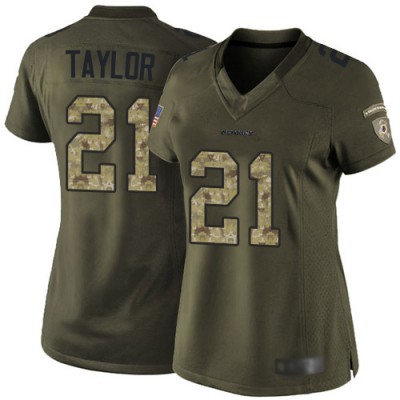 Nike Washington Commanders #21 Sean Taylor Green Women's Stitched NFL Limited 2015 Salute to Service Jersey